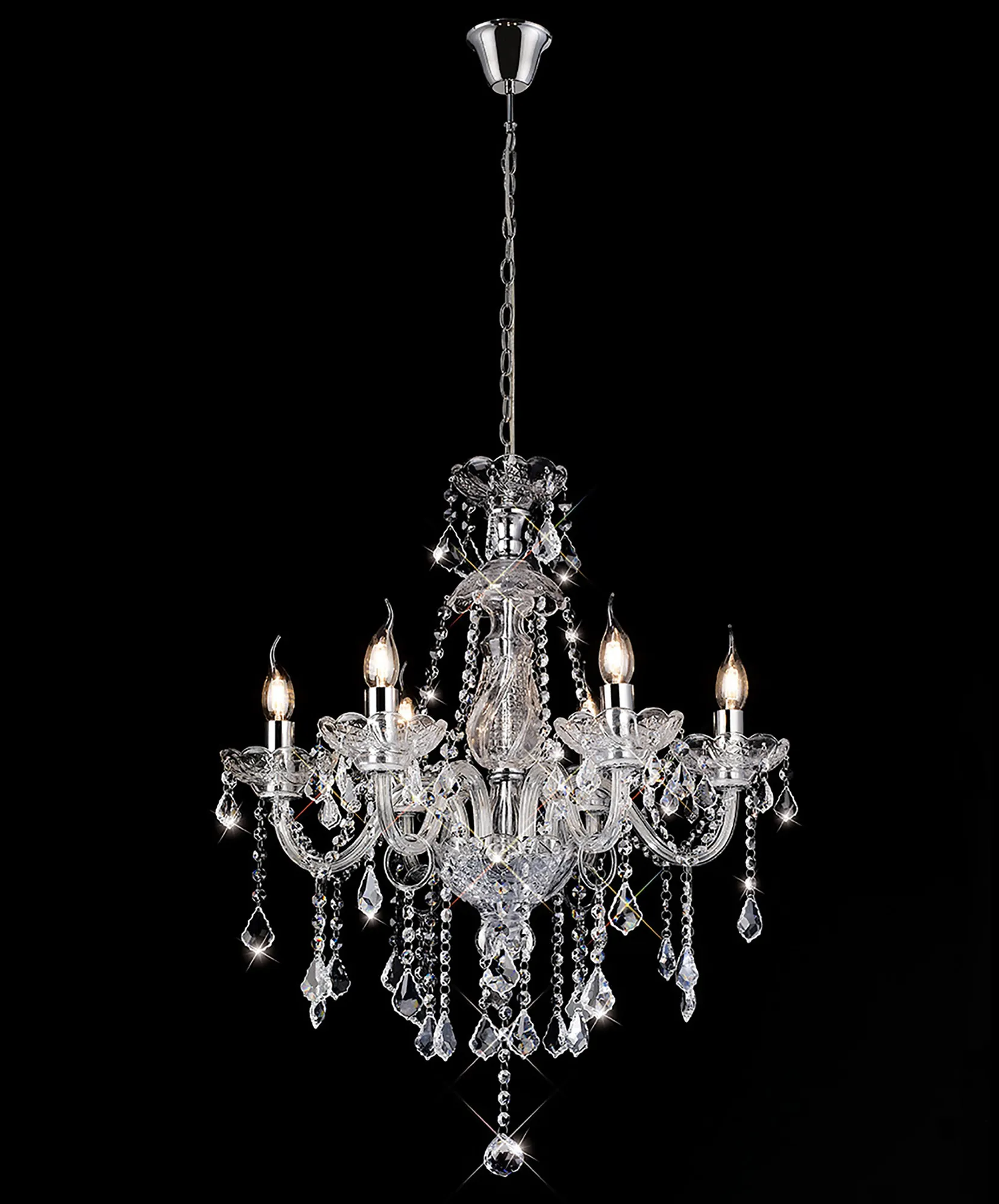 IL30452  Tiana Crystal Chandelier 6 Light